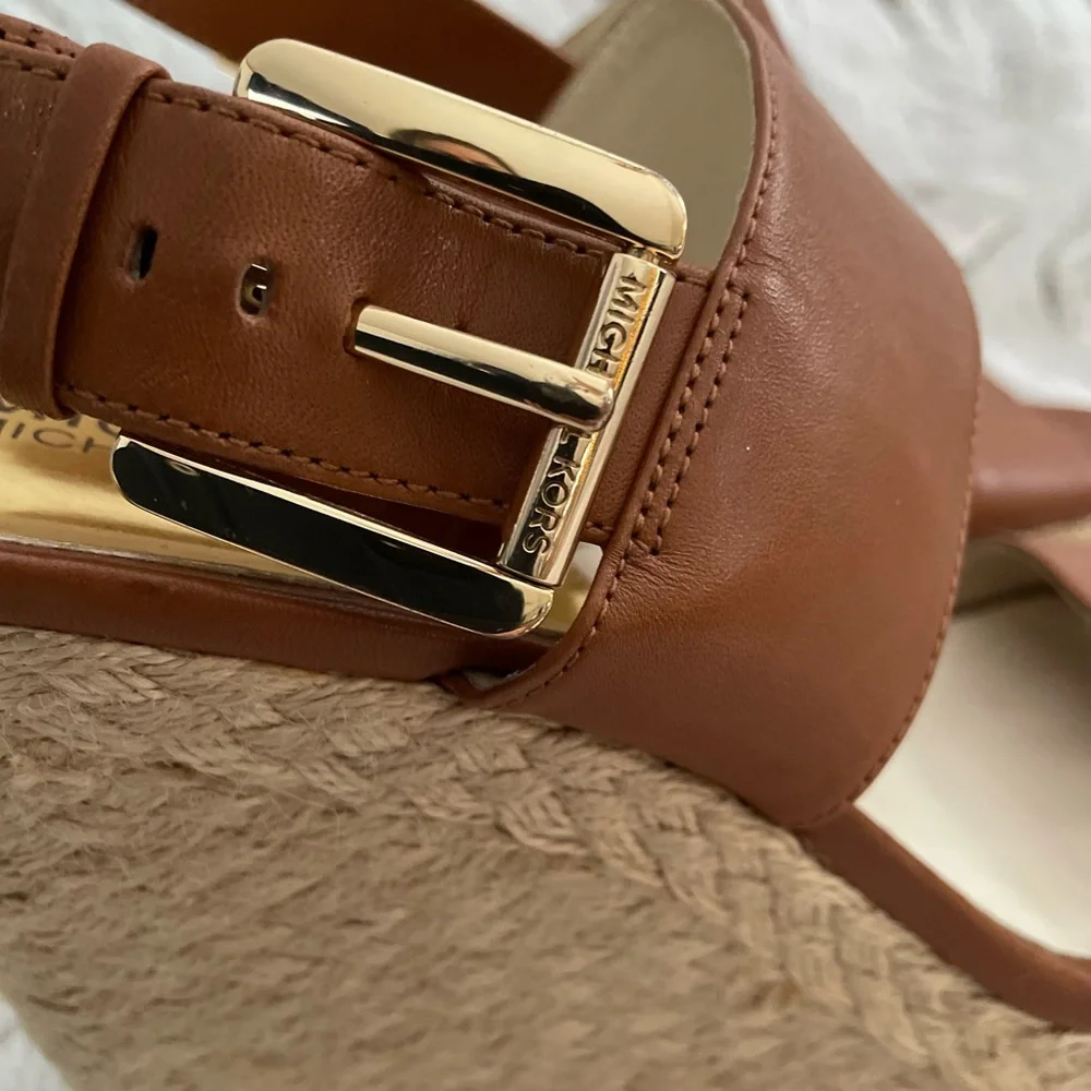 MICHAEL Michael Kors Brown Espadrille Wedge Sandals